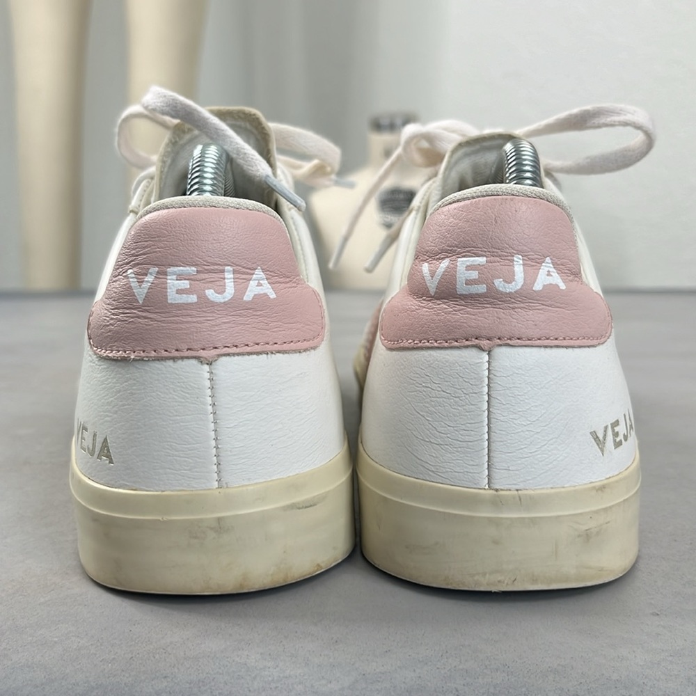 VEJA Logo Campo Leather Pink V Sneakers - Picture 6 of 11